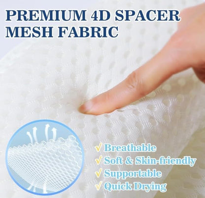 Luxury Bath Pillow for Tub - Non-Slip and Thick for Head, Neck, Shoulder, and Back Support - Soft and Large Comfortable Bathtub Pillow Cushion Headrest for Relaxation - Fits Any Tub - Made of 3D Mesh