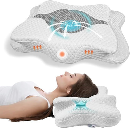 CHxxy Cervical Neck Pillow for Pain Relief Sleeping, Memory Foam Pillows