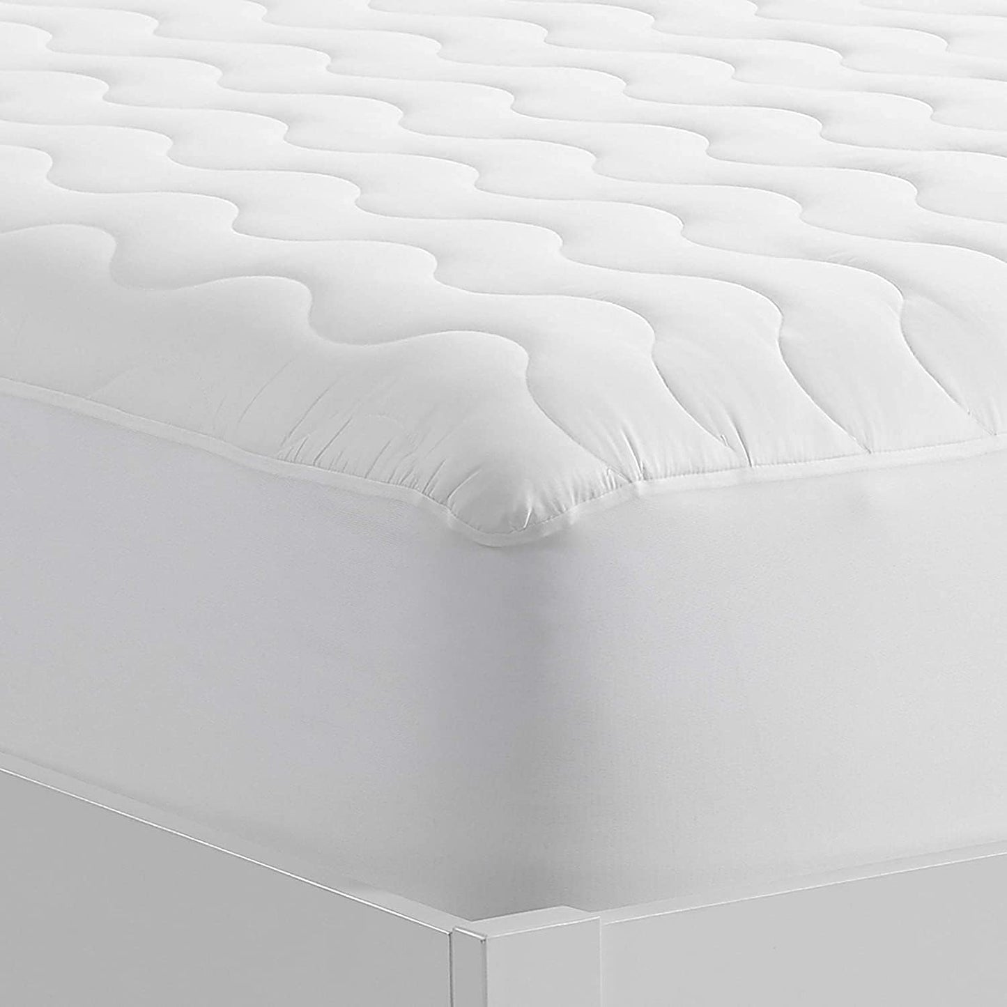 Serta Air Dry Extra Comfort Plus 100% Cotton Fabric Quilted Mattress Pad, Cooling and Breathable Mattress Cover, Moisture Wicking Protection with 18" Deep Pocket, Queen, White