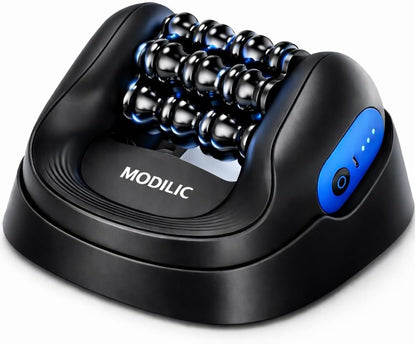 Electric Rolling Massager with Dock – Hands-Free Desk or Handheld Muscle Roller for Legs, Calves, Neck & Back, Deep Tissue Relief, Rechargeable 3 Speeds