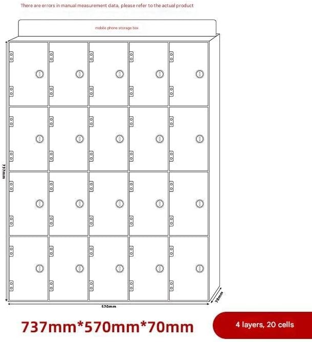 Cell Phone Locker Box - Acrylic Wall-Mounted with Locks and Keys, Secure Storage Cabinet for Office, Classroom, Gyms