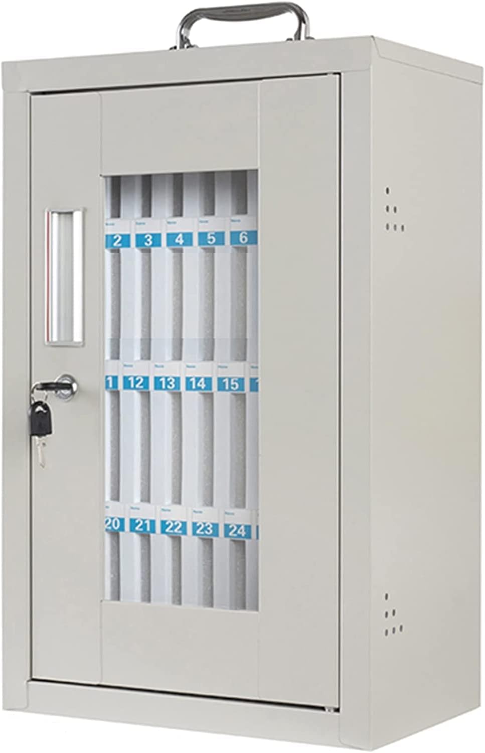 Cell Phone Charging Stations Steel Mobile Phone Safe Box Wall-Mounted Mobile Phone Storage Cabinet Mobile Phone Case Enterprises,ies, Schools (Silver 12)