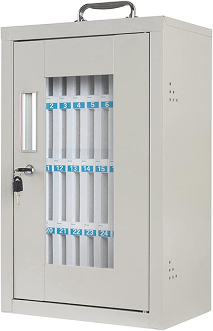 Cell Phone Charging Stations Steel Mobile Phone Safe Box Wall-Mounted Mobile Phone Storage Cabinet Mobile Phone Case Enterprises,ies, Schools (Silver 12)