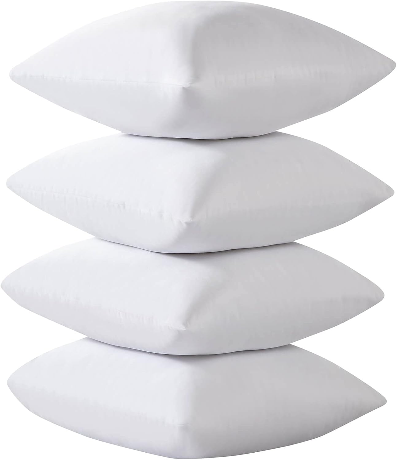 Kingnex 4 Pack Waterproof Down Feather Proof Pillow Protectors with Zipper 20x20 Zippered Pillow Covers for Square Throw Pillow