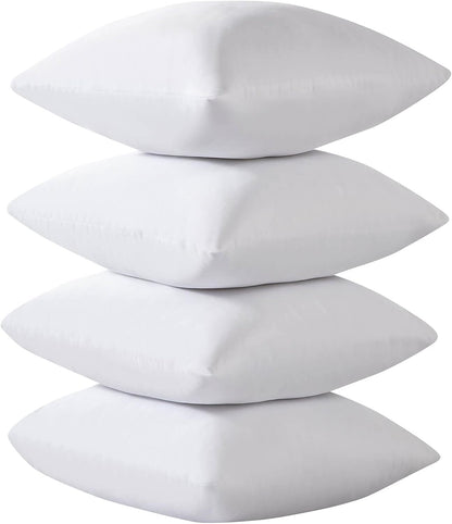 Kingnex 4 Pack Waterproof Down Feather Proof Pillow Protectors with Zipper 20x20 Zippered Pillow Covers for Square Throw Pillow