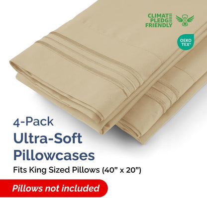Standard Pillow Cases Set of 10 - Ultra Soft Hotel Quality Pillowcase Covers - Comfy, Cozy & Wrinkle Free - Shrink, Stain and Fade Resistant - Machine Washable Pillow Protectors - 10 Pcs Set - White - Colors A
