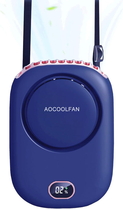 AOCOOLFAN Portable Neck Fan, Mini Small Personal Handheld Fan USB Rechargeable 3 Speed for Girls Boys Woman Eyelash Travel Home Office Outdoor (White)