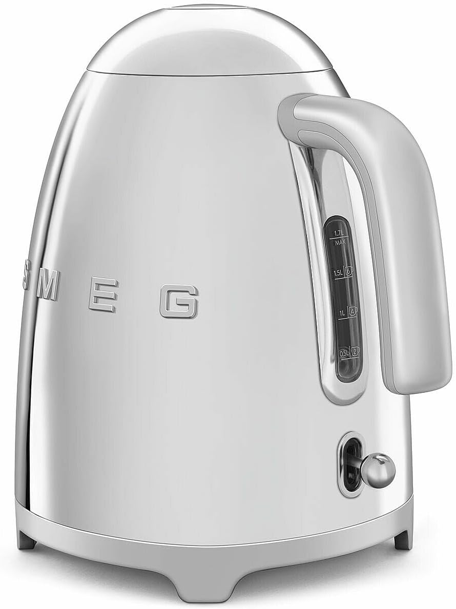 SMEG KLF03 Electric Kettle 1.7L (7 Cup), Retro Hot Water Boiler for Tea & Coffee, Fast Boiling, Auto Shut-Off, Soft Open Lid, 360° Swivel Base Countertop Kettle – Matte Champagne