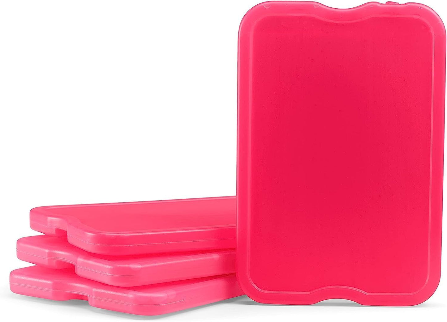 Cool Coolers by Fit & Fresh 4 Pack XL Slim Ice Packs, Quick Freeze Space Saving Reusable Ice Packs for Lunch Boxes or Coolers