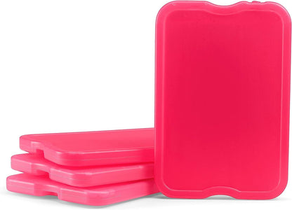 Cool Coolers by Fit & Fresh 4 Pack XL Slim Ice Packs, Quick Freeze Space Saving Reusable Ice Packs for Lunch Boxes or Coolers