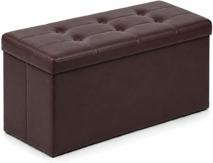 ALASDO Storage Ottoman Footrest Stool Small Ottoman with Storage Foldable Ottomans Foot Rest Footstool Bench for Living Room 17x13x13inches Grey