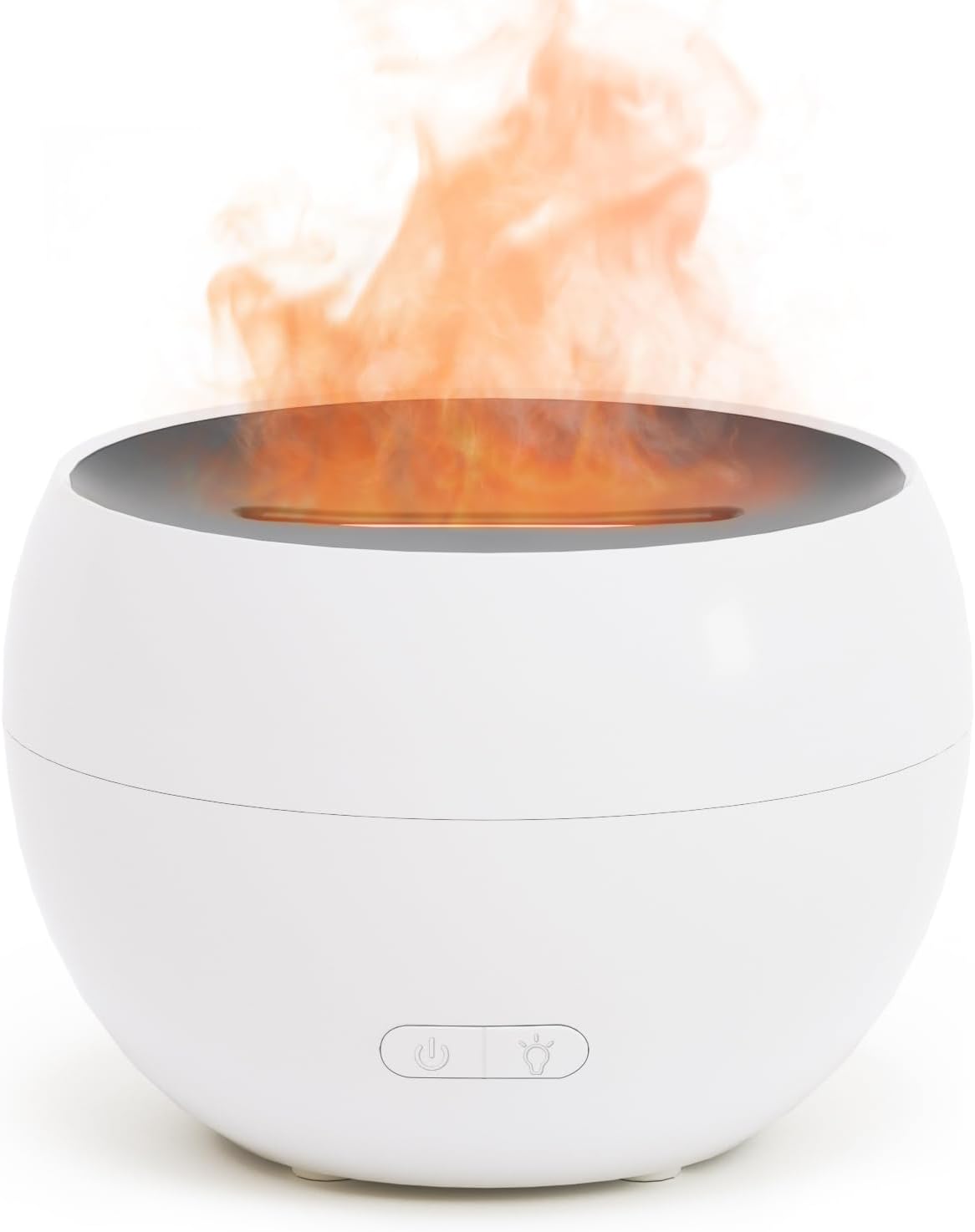 SALKING 2 Pack Flame Essential Oil Diffusers for Home, 150ml Fire Ultrasonic Diffusers for Essential Oils, Aromatherapy Diffuser with Auto-Off Function for Home, Office, Bedroom, Gift (White & Black)