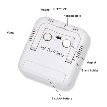 HATUSOKU Pack of 2 Digital Thermometer and Hygrometer with Comfort Face Display, Hygrometer, Stand, Magnet, Hanging, Simple, Infectious Disease Prevention, Heat Stroke Prevention