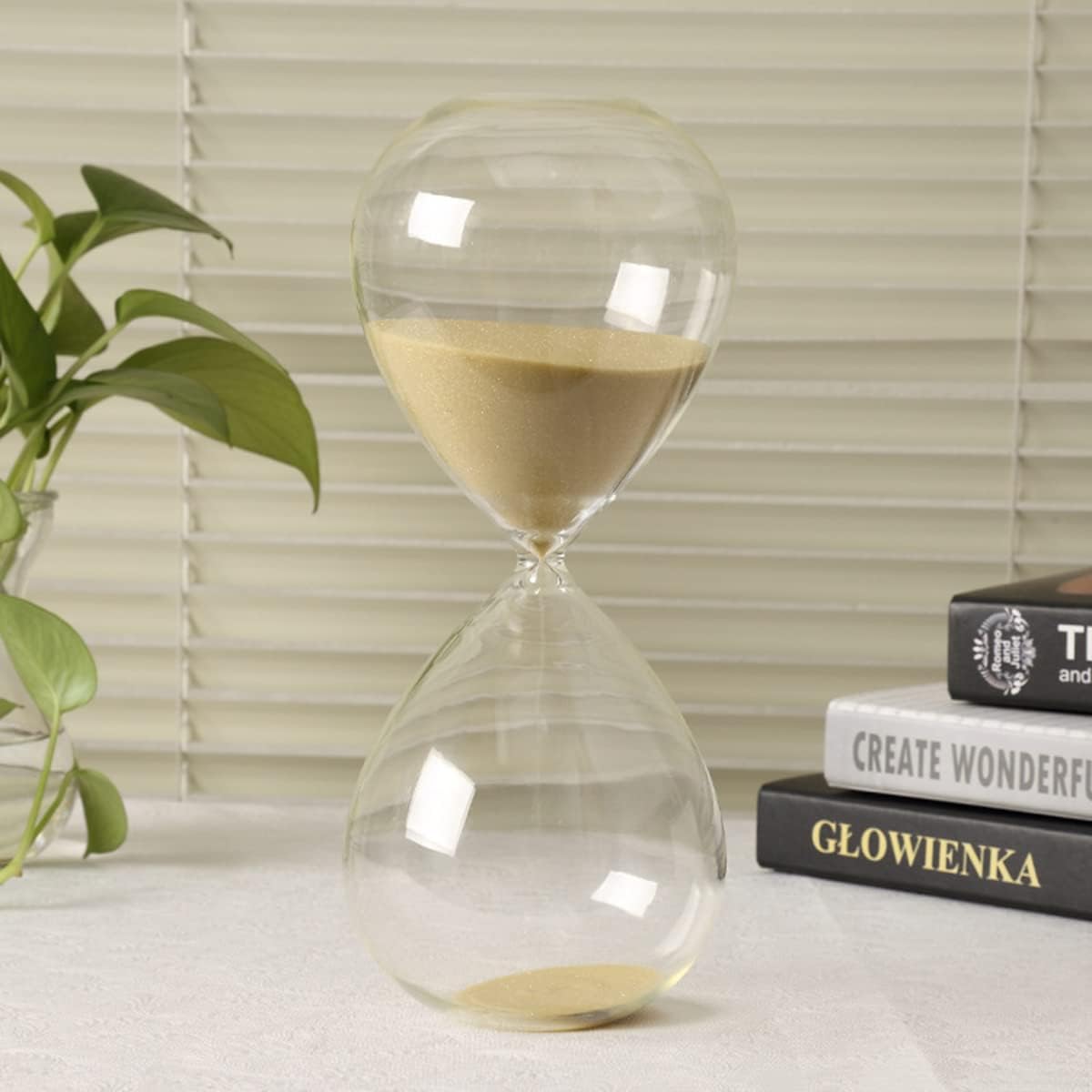 Hourglass, HoveBeaty Hand-Blown Sand Timer Set for Time Management 15 Minutes Durable Glass Construction (15 Min, Black)