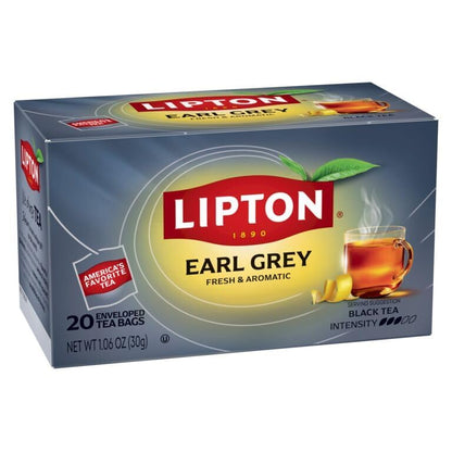 Lipton Earl Grey Black Tea Bags, Italian Citrus Bergamot Flavor, 20 Total Tea Bags
