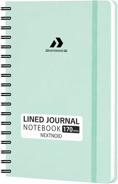 Nextnoid Lined Spiral Notebook Journal For Women & Men - A5(5.8" x 8.3") 170 Pages, Hardcover Notebooks for Work & Note Taking, College Ruled Journals for Writing - Grey