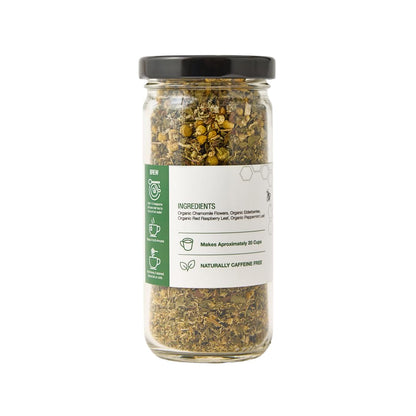 Chamomile Loose Leaf Tea, Pure Natural Herbal Tea Blend with Elderberry, Red Raspberry Leaf and Peppermint (2 ounce)