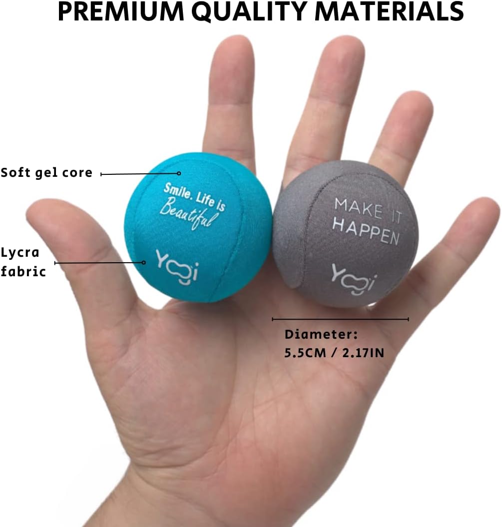 Yogi Stress Ball with Finger Grip Strap – Stress Balls for Adults & Kids, Squishy Ball Stress Relief Toy, Squeeze Ball for Anxiety, Sensory Toys & Fidget Ball for Hand Therapy