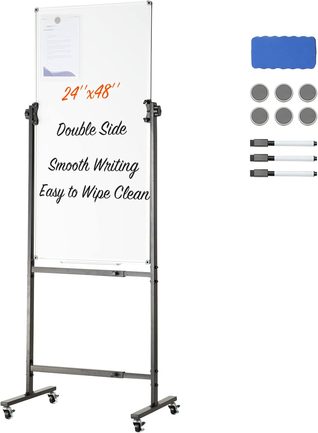 VEVOR Dry Erase Calendar for Wall, 36 x 24 Inches Whiteboard Calendar, Monthly Planner Magnetic Dry Erase Board, 1 Magnetic Erase & 2 Dry Erase Marker & Movable Tray for Restaurant Office Home School