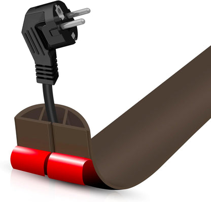Floor Cord Cover Self Adhesive Cord Hider,10FT Cable Management, Extension Strip Protector for Wires, Prevent Cable Trips for Offices, Gyms, Exhibitions Cavity 0.39"(W) x 0.27"(H) BrownWood
