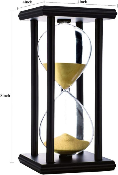BELLAWARE Hourglass Timer with Red Sand, 60 Minute Wooden Sand Timer | Creative Handcraft Decoration