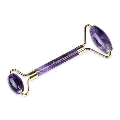 Jade Roller, Face Roller, Facial Beauty Roller Skin Care Tools, Quartz Massager for Face, Eyes, Neck, Body Muscle Relaxing and Relieve Fine Lines and Wrinkles (Purple)