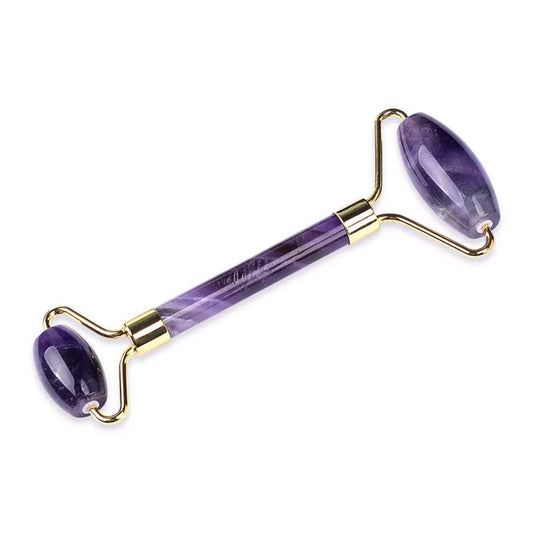 Jade Roller, Face Roller, Facial Beauty Roller Skin Care Tools, Quartz Massager for Face, Eyes, Neck, Body Muscle Relaxing and Relieve Fine Lines and Wrinkles (Purple)