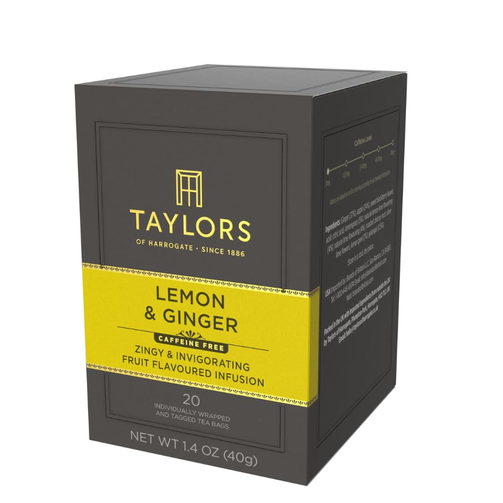 Taylors of Harrogate Lemon & Ginger Herbal Tea Bags, 20ct (Pack of 1)