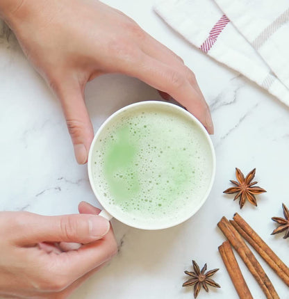 Paromi Matcha Green Tea Powder with Turmeric, Ginger & Cinnamon, 35g (18 Servings) — Made with Stone-Ground Organic Matcha from Kyushu, Japan — Blend, Whisk, Stir or Shake into Water or Milk