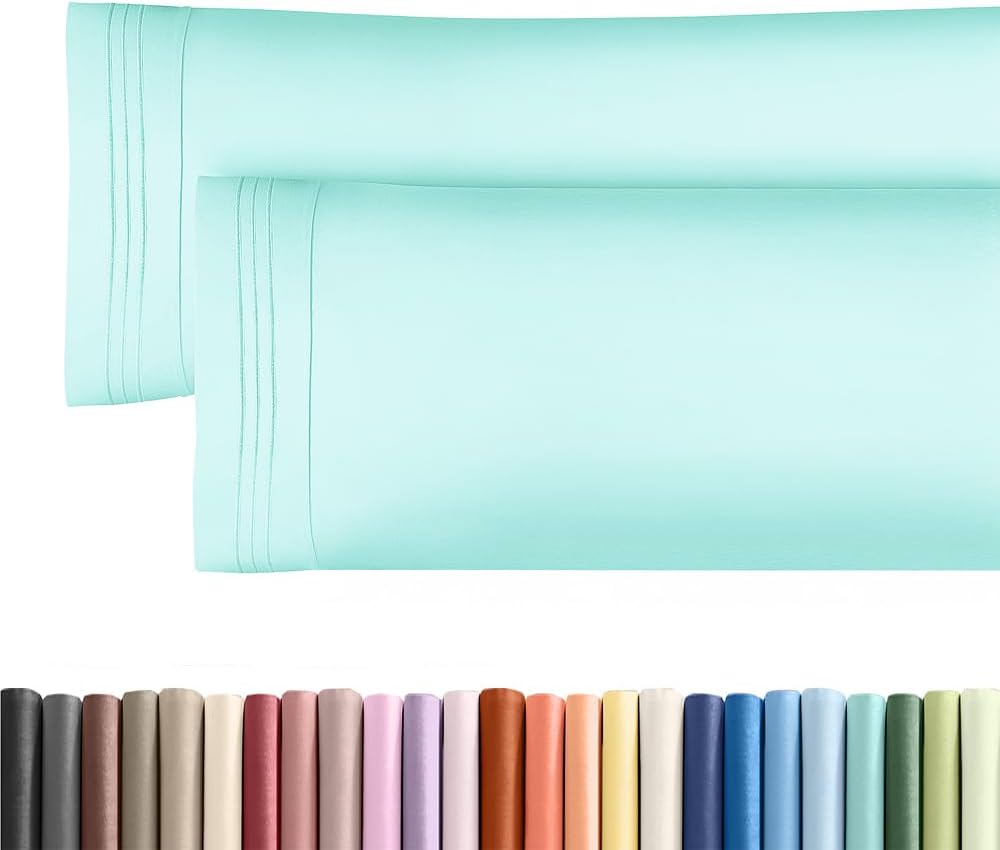 Standard Pillow Cases Set of 10 - Ultra Soft Hotel Quality Pillowcase Covers - Comfy, Cozy & Wrinkle Free - Shrink, Stain and Fade Resistant - Machine Washable Pillow Protectors - 10 Pcs Set - White - Colors B
