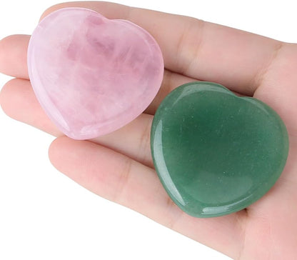 YATOJUZI Thumb Worry Stones for Anxiety Stress Relief Items Healing Crystals Natural Amethyst Rose Quartz Crystal Palm Pocket Stone Gemstones Meditation Reiki Spiritual Gifts for Women Men 2PCS