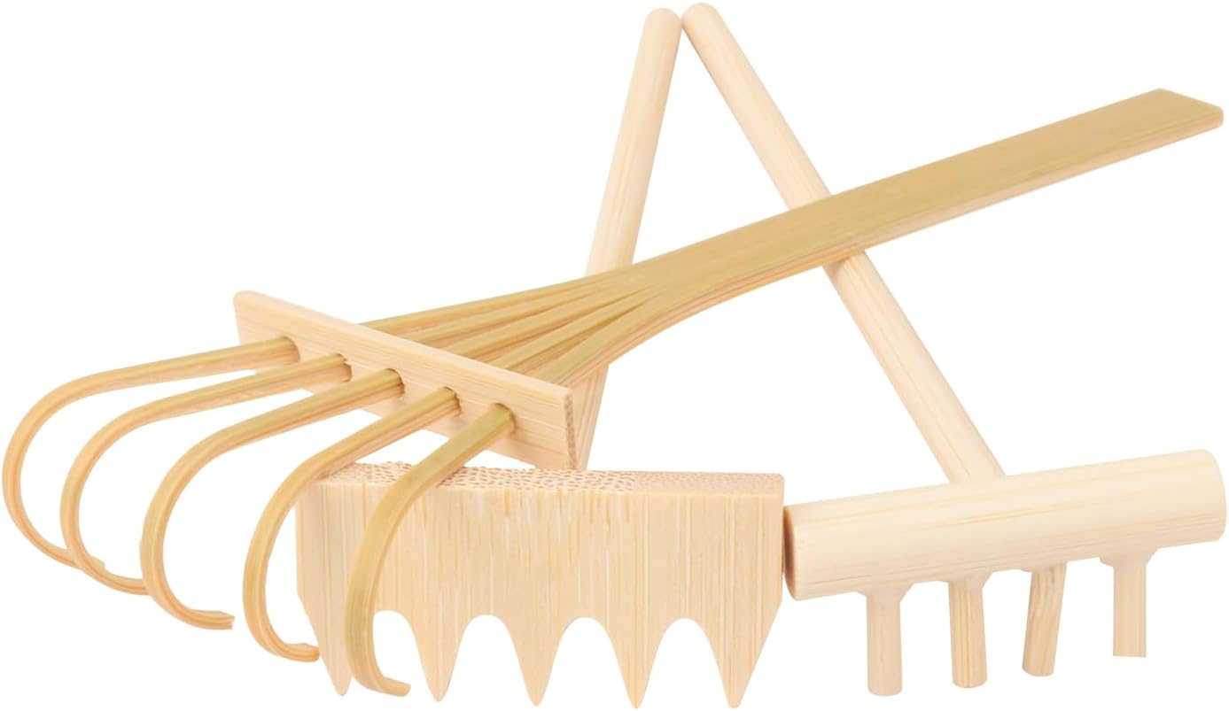 24 PCS Mini Zen Garden Rake Tools, Zen Garden Accessories, Zen Garden Tools Bulk Zen Garden Bamboo Sand Rake Set for Home, Office Decor and Meditation Tools