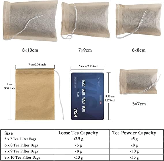 NEPAK 600 Pcs Disposable Tea Bags with Drawstring,Tea Filter Bags,Empty Tea Bags for Loose Leaf Tea(2.36 x 3.15 inch)