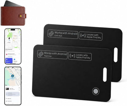 Luxford Finder Card Android Wallet Tracker Card Rechargeable Wireless Charging IP68 Waterproof Ultra Slim Locator for Apple Find My and for Google Find Hub Wallet Passport Luggage Backpack