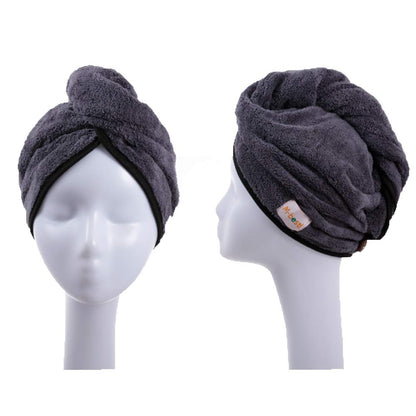 M-bestl 2 Pack Microfiber Hair Towel Wrap,Hair Drying Towel with Button,Quick Dry Hair Towel Turban for Women,Absorbent Anti-frizz Head Towel for Long Thick Curly Hair(Pink&Beige)