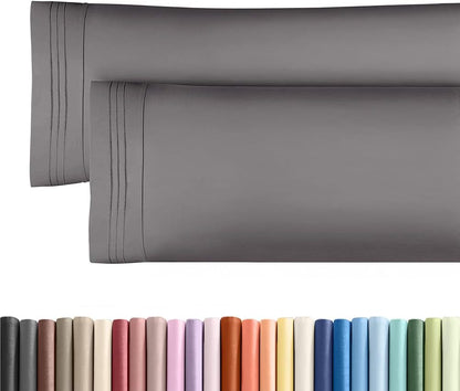 Standard Pillow Cases Set of 10 - Ultra Soft Hotel Quality Pillowcase Covers - Comfy, Cozy & Wrinkle Free - Shrink, Stain and Fade Resistant - Machine Washable Pillow Protectors - 10 Pcs Set - White - Colors B