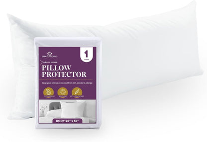 CirclesHome Pillow Protectors 4 Pack Standard Zippered - 100% Cotton Breathable Pillowcases - Protects Pillows from Dirt, Dust and Debri (Standard - Set of 4 - 20x26)