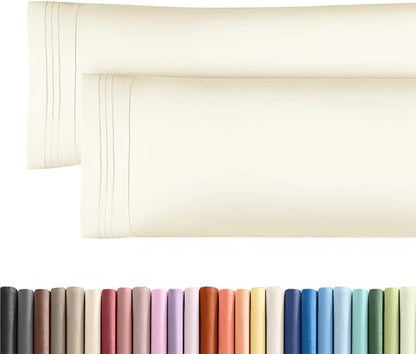 Standard Pillow Cases Set of 10 - Ultra Soft Hotel Quality Pillowcase Covers - Comfy, Cozy & Wrinkle Free - Shrink, Stain and Fade Resistant - Machine Washable Pillow Protectors - 10 Pcs Set - White - Colors B