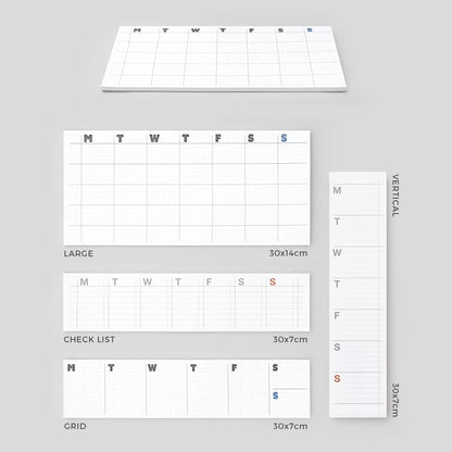 JSTORY Sticky Planner Adhesive Paper Note Columnar Scheduler Organizer to-do One Size Weekly White