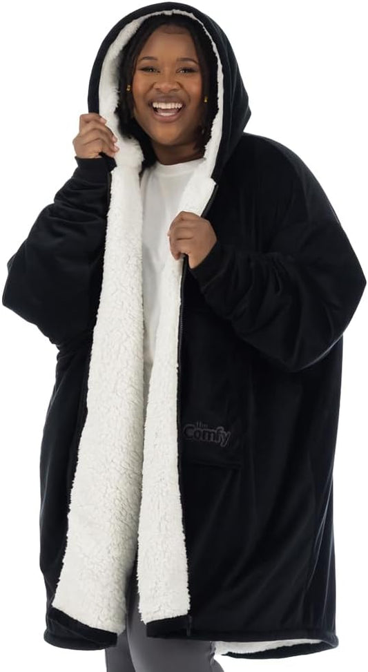 THE COMFY Original | From Shark Tank | Patented | Oversized Sherpa Wearable Blanket Hoodie| Gift for Women & Men | One Size