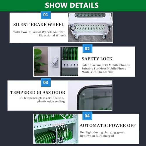 Wall-Mounted Phone Charging Station, 12-Slot Mobile Storage Cabinet for Students & Employees, Portable Organizer for Tourists, Space-Saving Phone Holder (White)