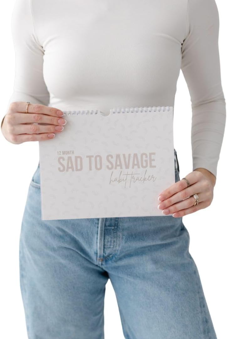 SAD TO SAVAGE Habit Tracker by Shelby Sacco - Daily Habit Tracker Journal with Affirmations and Educational Material on the Habit Loop for Creating Habits to Improve Your Life