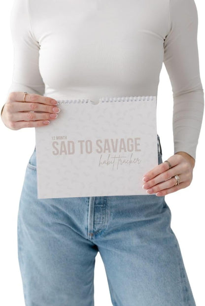 SAD TO SAVAGE Habit Tracker by Shelby Sacco - Daily Habit Tracker Journal with Affirmations and Educational Material on the Habit Loop for Creating Habits to Improve Your Life
