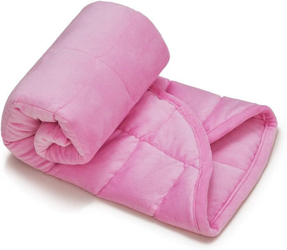 TONGDADA Weighted Lap Blanket 7lbs for Adult,Perfect for Relaxation, Lounging, Napping, Sleeping & Travel,Luxury Minky Weighted Body Blanket,Weighted Throw Blanket-Dark Grey Minky Dot, 29" x 24"