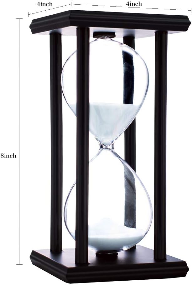 BELLAWARE Hourglass Timer with Red Sand, 60 Minute Wooden Sand Timer | Creative Handcraft Decoration
