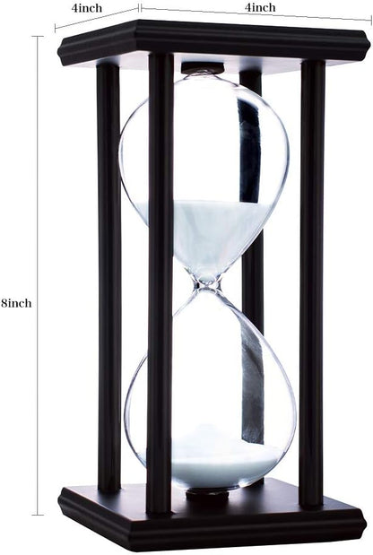 BELLAWARE Hourglass Timer with Red Sand, 60 Minute Wooden Sand Timer | Creative Handcraft Decoration