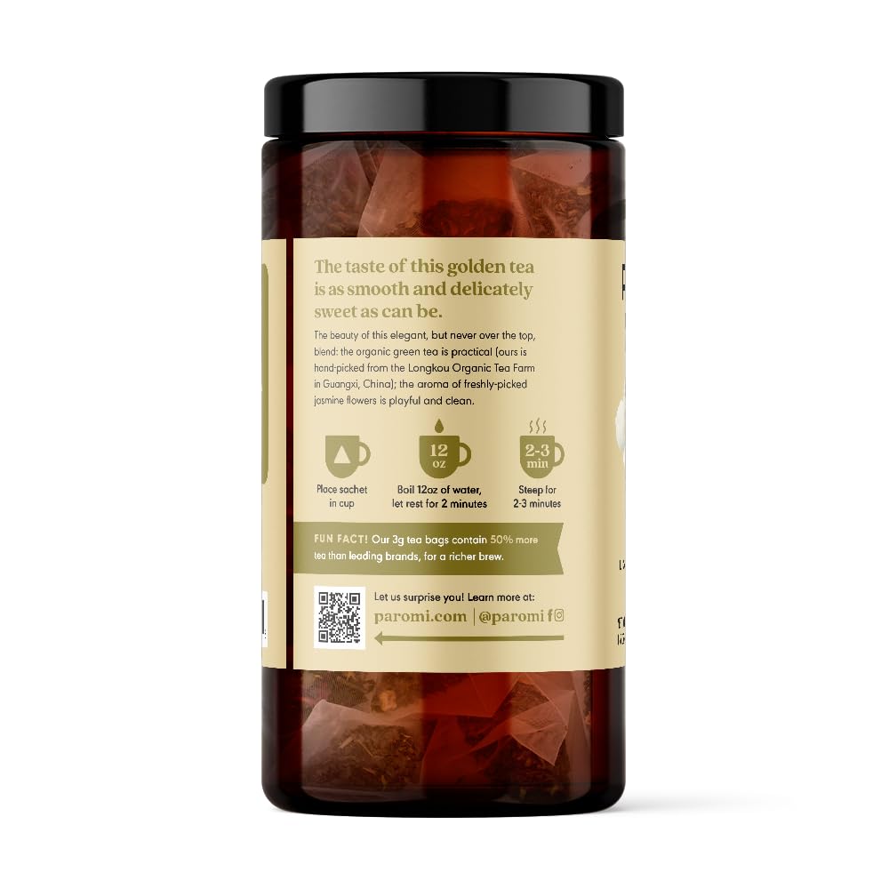 Paromi Chamomile Lavender Rooibos Organic Tea, Signature Jar, 15 Count