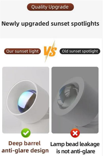 3-Pack Sunset Spotlight Led Down Lamp Interior Surface Mounted/recessed Ceiling Spot Lighting for Decoration Living Bedroom Hallway (Black)