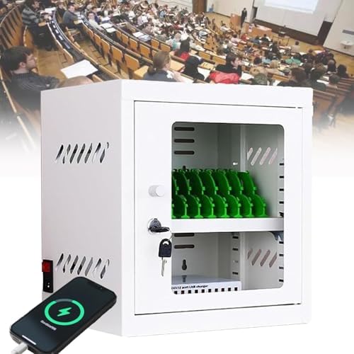 Wall-Mounted Phone Charging Station, 12-Slot Mobile Storage Cabinet for Students & Employees, Portable Organizer for Tourists, Space-Saving Phone Holder (White)