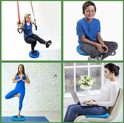 Inflated Stability Wobble Cushion, Yoga Balance Wiggle Seat Pad Disc for Pain Relief, Pelvic Floor Recovery, Rehabilitation Training